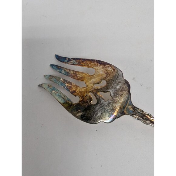 Vintage Oneida Beethoven Silverplate Flatware Cold Meat Fork Serving 8 5/8" - Picture 5 of 9